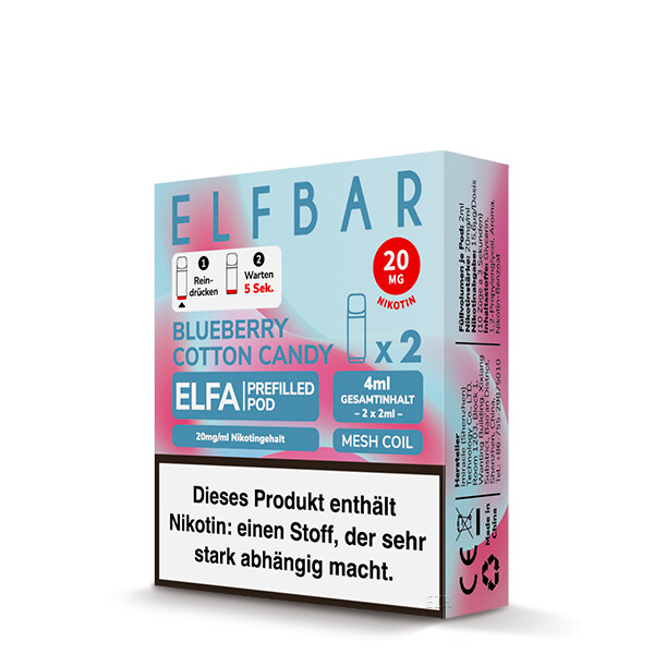 2er Pack Elfbar ELFA CP Prefilled Pod - Blueberry Cotton Candy