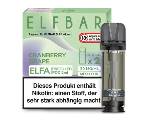 2er Pack Elfbar ELFA CP Prefilled Pod - Cranberry Grape - Auslaufartikel!