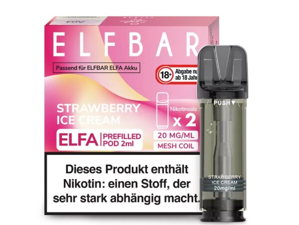 2er Pack Elfbar ELFA CP Prefilled Pod - Strawberry Ice Cream - Auslaufartikel!