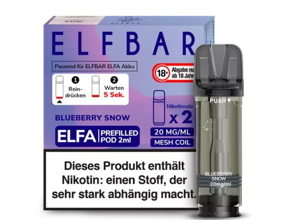 2er Pack Elfbar ELFA CP Prefilled Pod - BLUEBERRY SNOW - Auslaufartikel