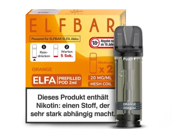 2er Pack Elfbar ELFA CP Prefilled Pod - ORANGE - Auslaufartikel