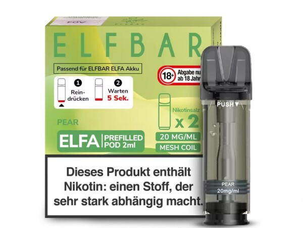 2er Pack Elfbar ELFA CP Prefilled Pod - PEAR - Auslaufartikel!