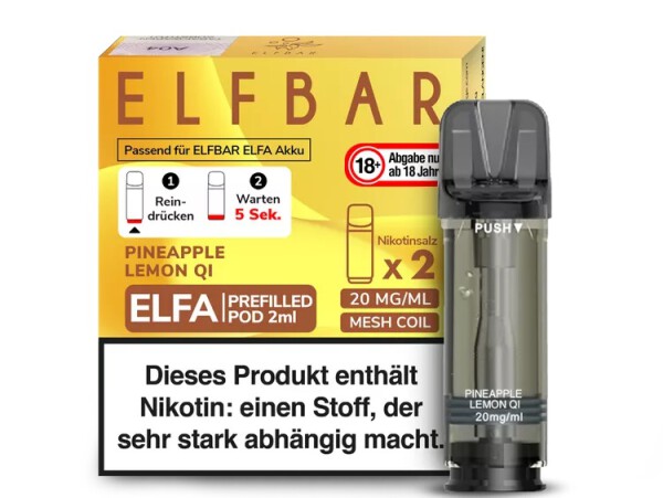 2er Pack Elfbar ELFA CP Prefilled Pod - PINEAPPLE LEMON QI - Auslaufartikel
