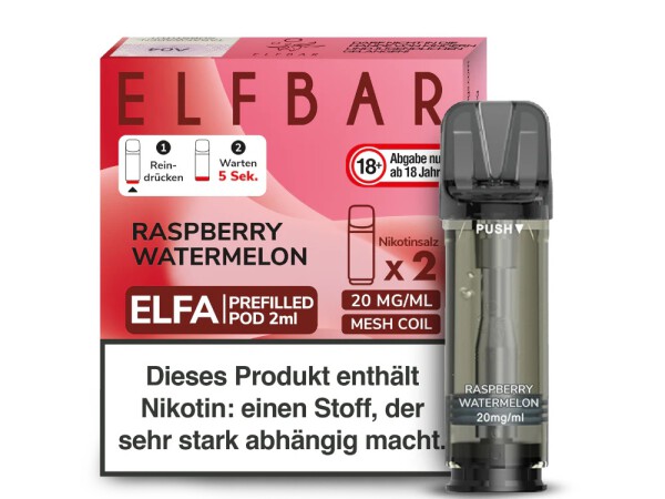 2er Pack Elfbar ELFA CP Prefilled Pod - Raspberry Watermelon - Auslaufartikel