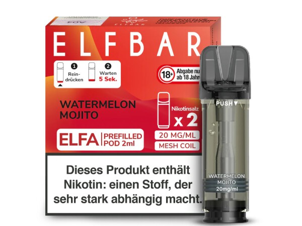 2er Pack Elfbar ELFA CP Prefilled Pod - Watermelon Mojito - Auslaufartikel