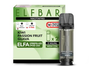 Elfbar ELFA - Kiwi Passion Fruit Guave 0mg Nikotin - 2er...