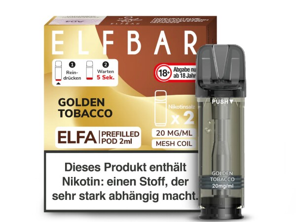 2er Pack Elfbar ELFA CP Prefilled Pod - Golden Tabacco