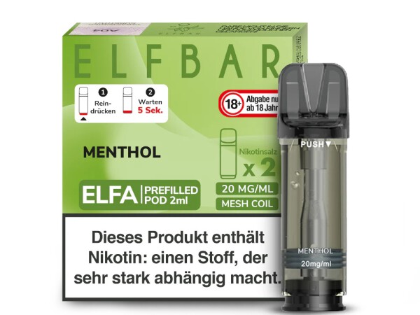 2er Pack Elfbar ELFA CP Prefilled Pod - Menthol