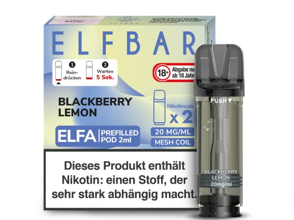 2er Pack Elfbar ELFA CP Prefilled Pod - Blackberry Lemon
