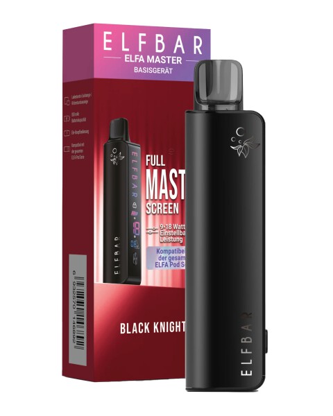 Elfbar ELFA MASTER Screen, Basisgerät in Black Knight (schwarz), 9-18 Watt