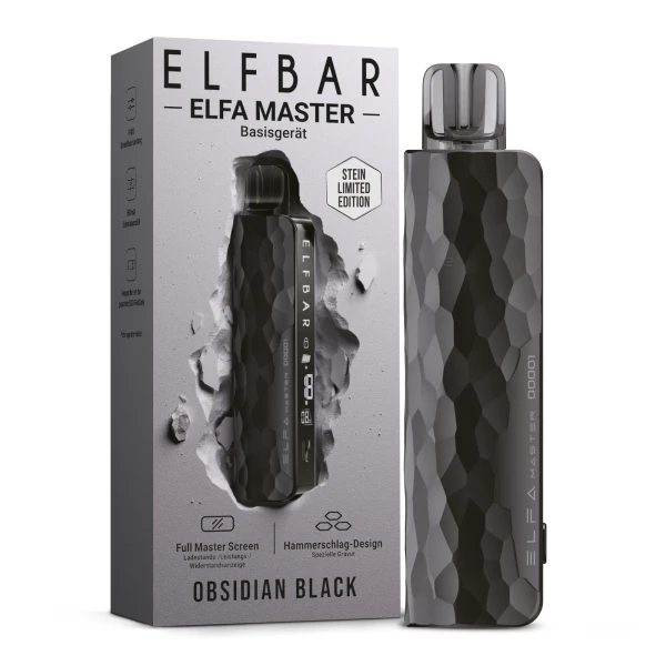 Elfbar ELFA MASTER Screen, Basisgerät in Black Stein Limited Edition (hammered finish), 9-18 Watt