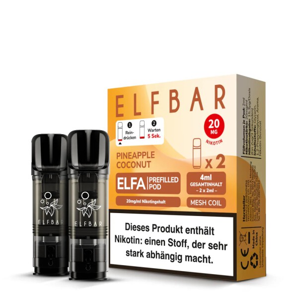 2er Pack Elfbar ELFA CP Prefilled Pod - Pineapple Coconut
